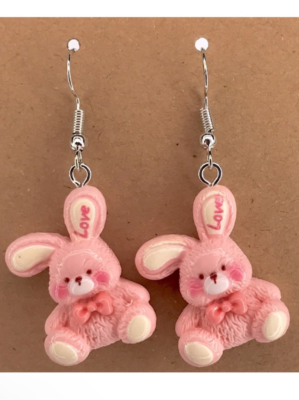 Pink Bunny Earrings Fashion Jewelry